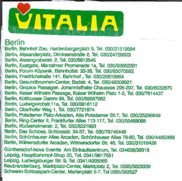 Alexanderplatzin Vitaliamyymälä (Dircksentrasse 2) -Hyvä gluteeniton valikoima