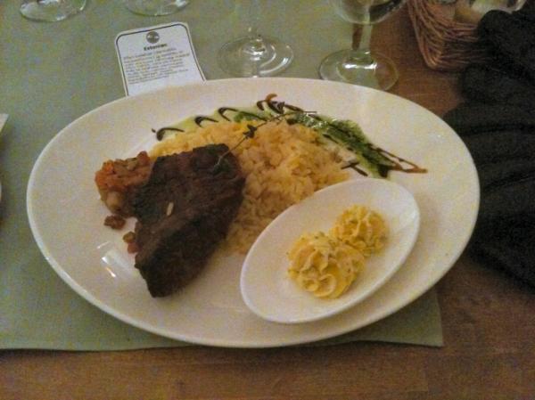 200 oz beef tenderloin, rice and seasoned butter @ Restoran Oliver, Tallinn