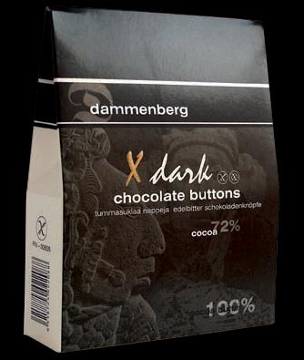 Dammenberg 90g Ekstratumma 72 % suklaanappi