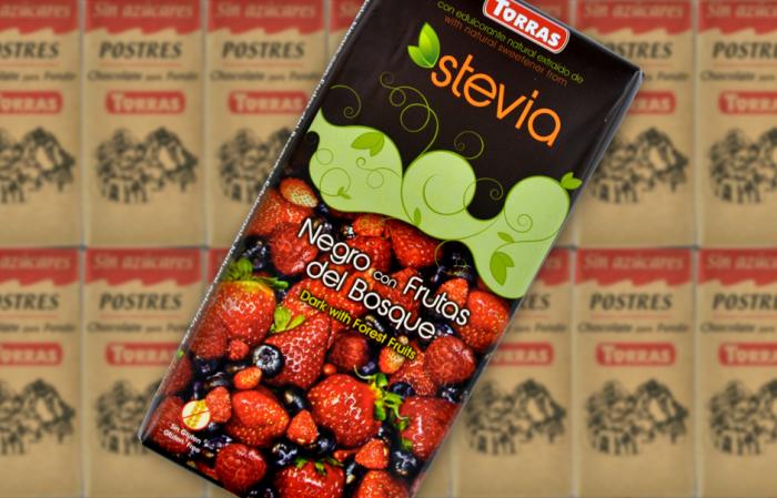 Torras Stevia - tumma metsämarja suklaa 125 g.