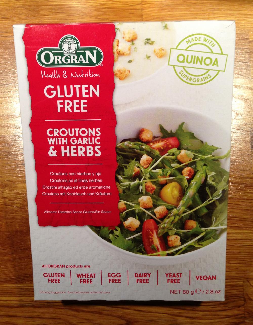 Orgran Croutons with Garlic &amp; Herbs 80 g