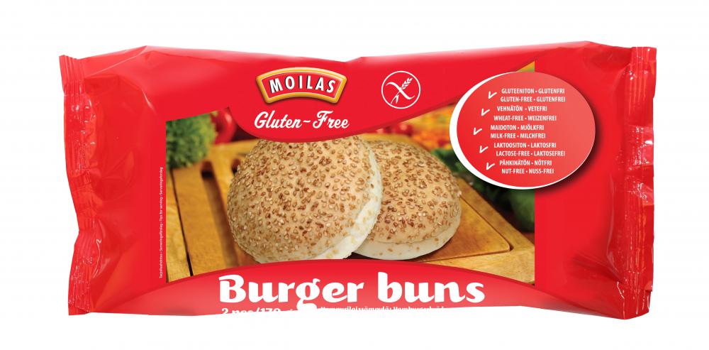 Moilas Gluten-Free Burger Buns, 2kpl/170g