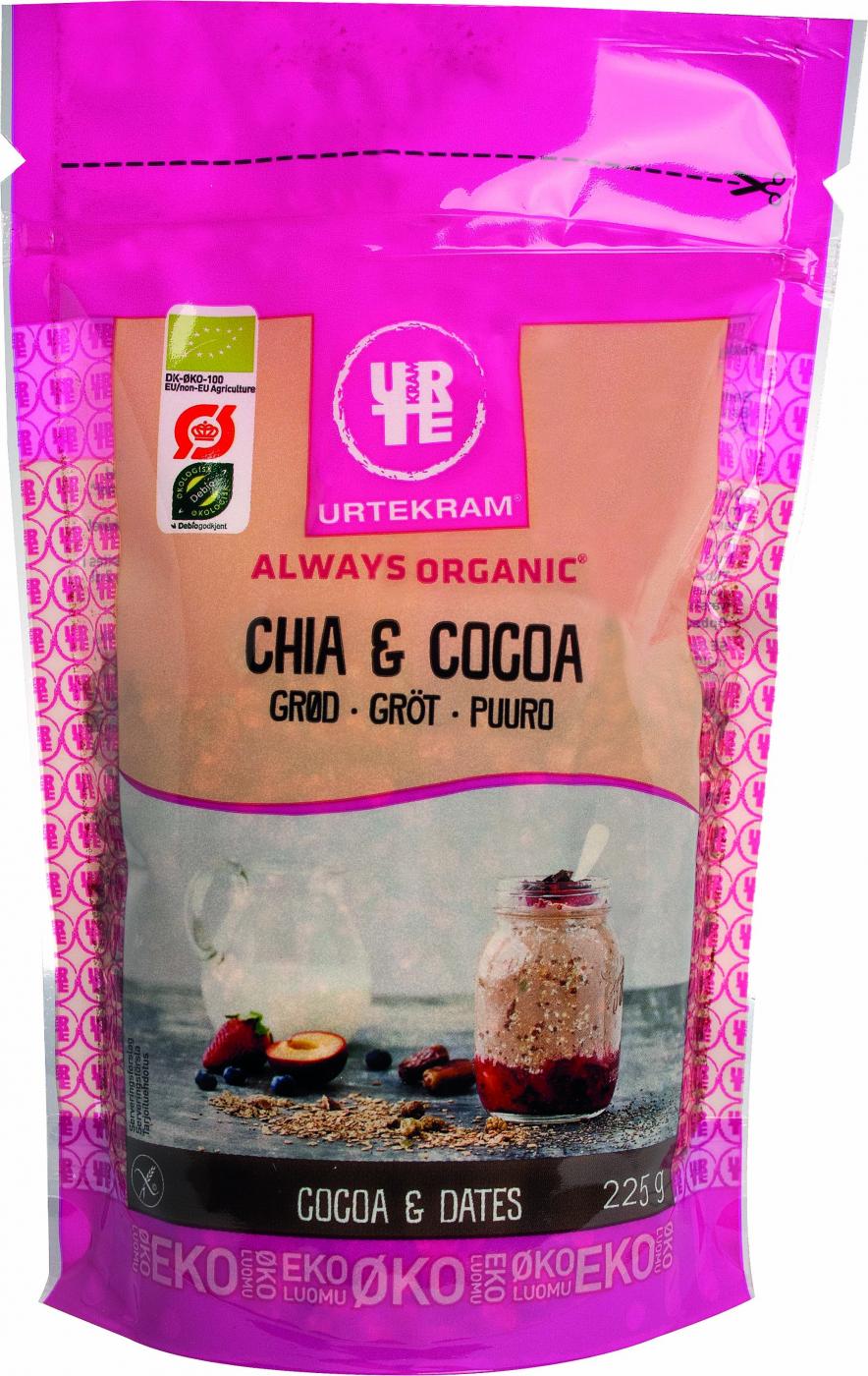 Urtekram Puuro luomu Chia &amp; Cocoa, 225 g