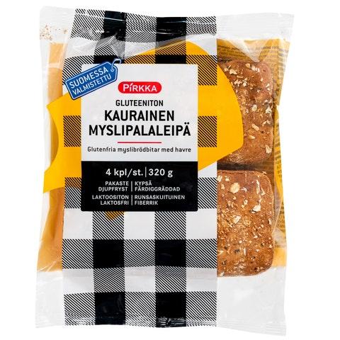Pirkka gluteeniton kaurainen myslipalaleipä 4kpl/320g