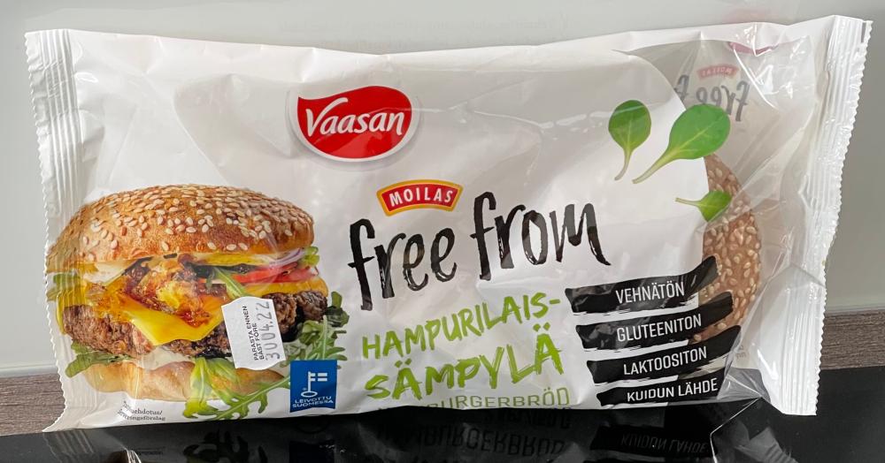 Vaasan Moilas Free From hampurilais-sämpylät 2kpl / 150g
