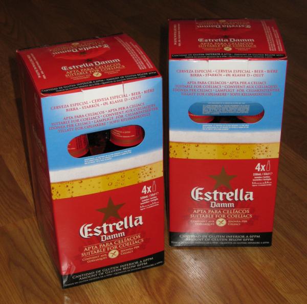 Gluteeniton Estrella Damm -olut kertaa 4. Löytyy ainakin Viikin Alkosta.