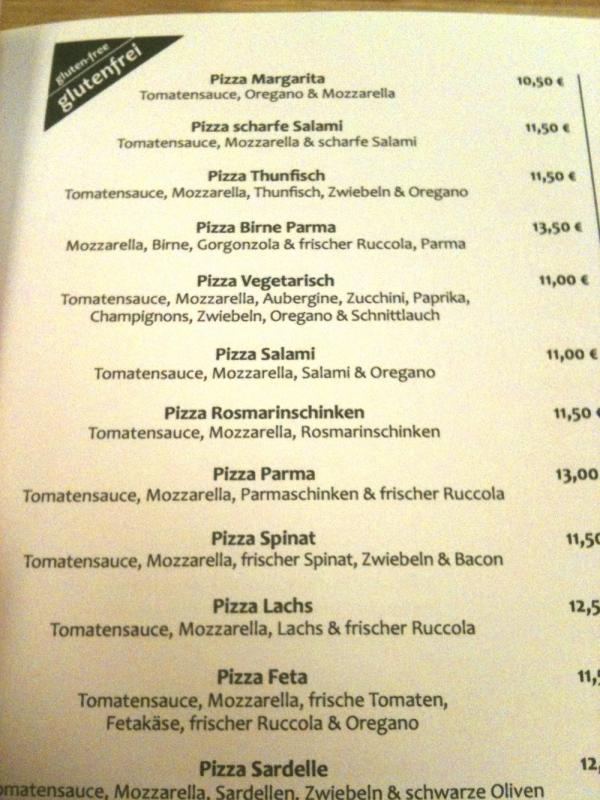 Simela Pizza &amp; Focaccia -pizzeria gluteeniton menu Berliiniss.