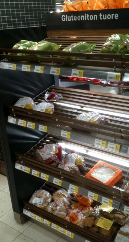 S-Market Mestarin Herkun gluteenitonta valikoimaa Jyvskylss.