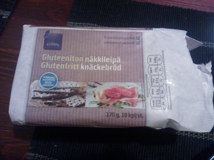 Rainbow:n gluteenittoman nkkileivn pakkaus.