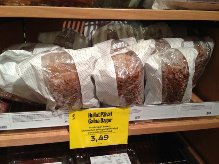 Tllaista Garbon uunituoretta auringonkukkaleip oli tarjolla Hullareilla Helsingin keskustan Stockmannilla.