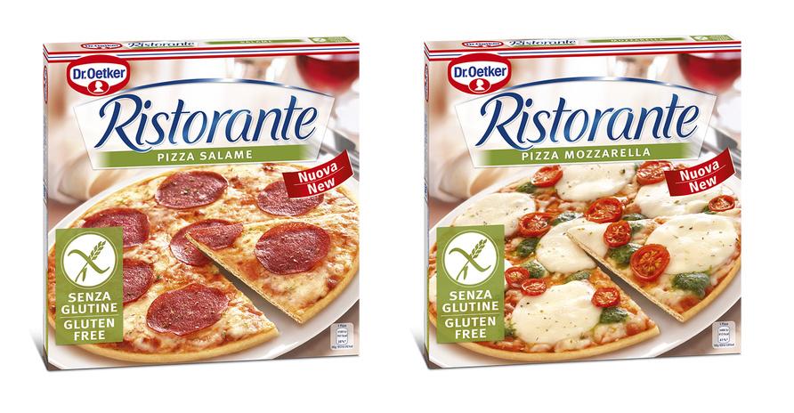 Dr. Oetkerin valikoimaan on ilmestynyt kaksi gluteenitonta pizzaa: salami ja mozzarella. Saas n�hd� milloin l�ytyv�t kotimaan pakastealtaista. Kuva: Dr. Oetker.