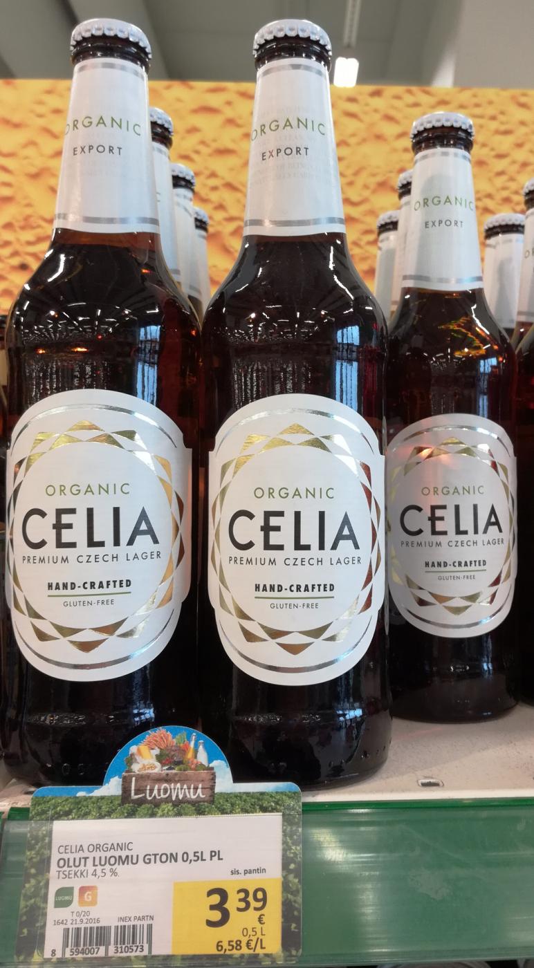 Organic Celia gluten-free lager Prisman hyllyss