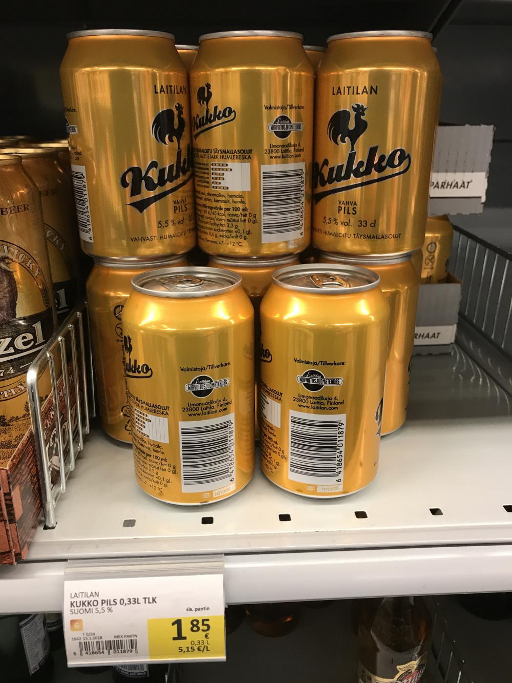 Nyt Laitilan Kukko Vahva Pils lytyy mys S-markettien valikoimasta. Tykkn! &lt;3