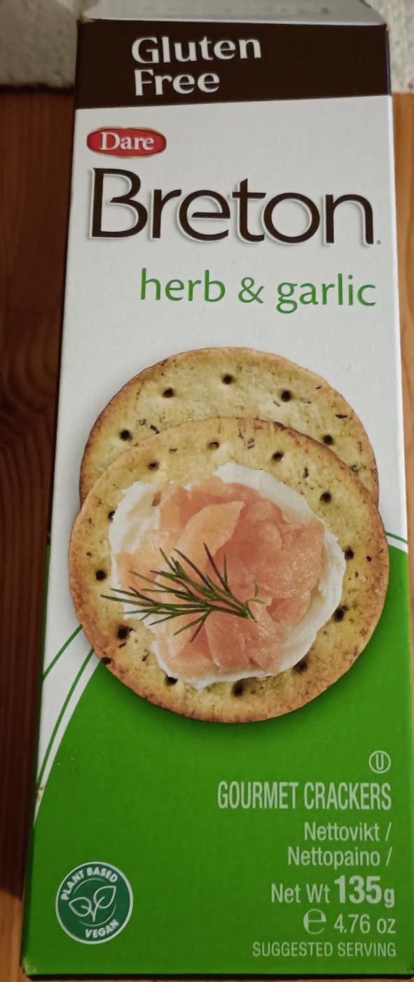 Breton gluteenittomia yrtti-ja valkosipulikeksej