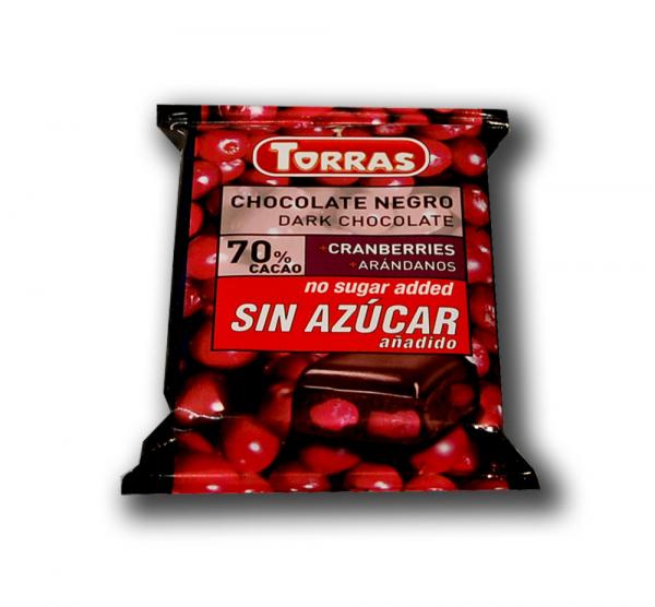 Torras Gluteeniton ja sokeriton suklaa karpaloilla 70 g