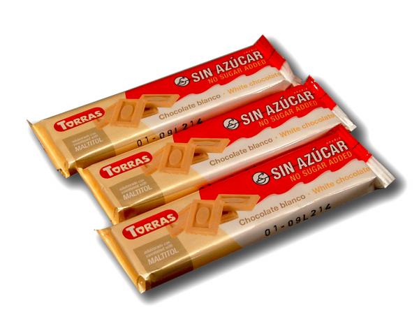 Torras Gluteeniton ja sokeriton valkoinen suklaa 30 g