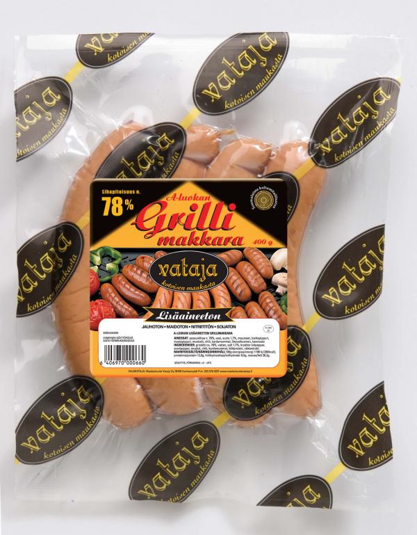 Maalaistuote Vataja Oy Lisaineeton A-luokan Grillimakkara 400g