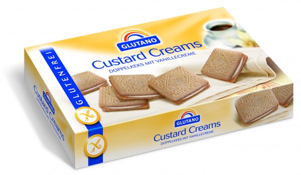Glutano Custard Creams vaalea vaniljatäytekeksi
