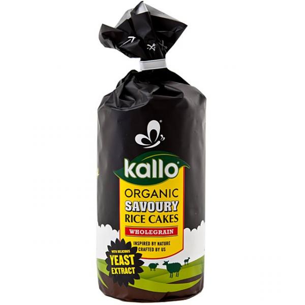 Kallo Organic Wholegrain Savoury Rice Cakes with Yeast Extract, 110 g