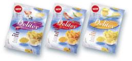 Namchow (Thailand) Ltd. Delites Sour Cream &amp; Onion Rice Snack/ Hapankerman ja sipulin makuinen riisisnack, 50 g