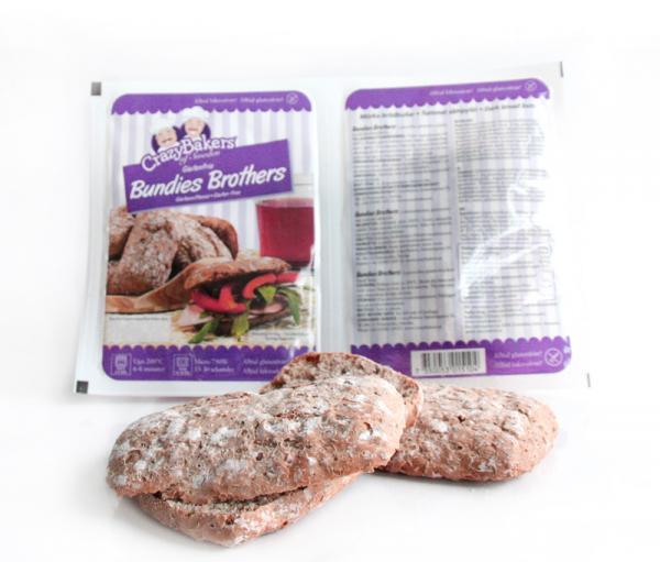 CrazyBakers of Sweden Bundies Brothers Dark Bread Buns, 240 g