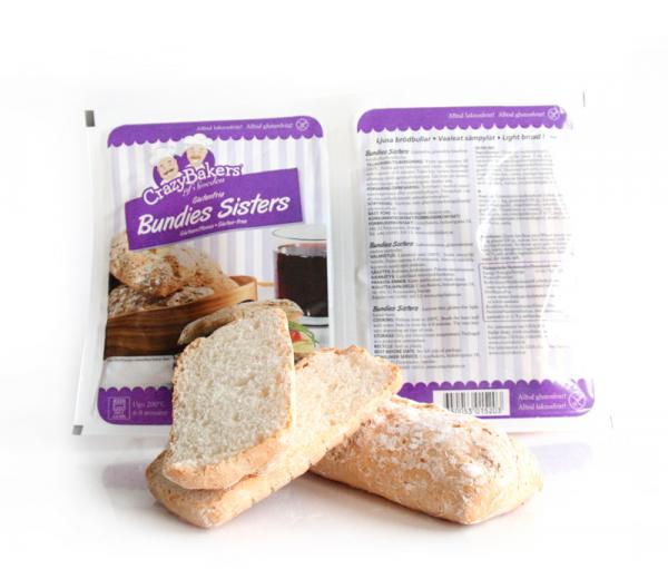 CrazyBakers of Sweden Bundies Sisters Light Bread Buns, 240 g