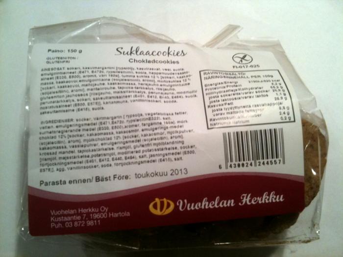 Vuohelan Herkku Oy Suklaacookies 150g