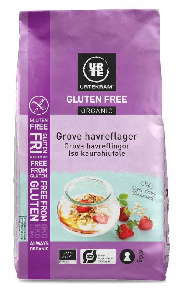 Urtekram Gluteeniton Iso kaurahiutale, 600 g, luomu