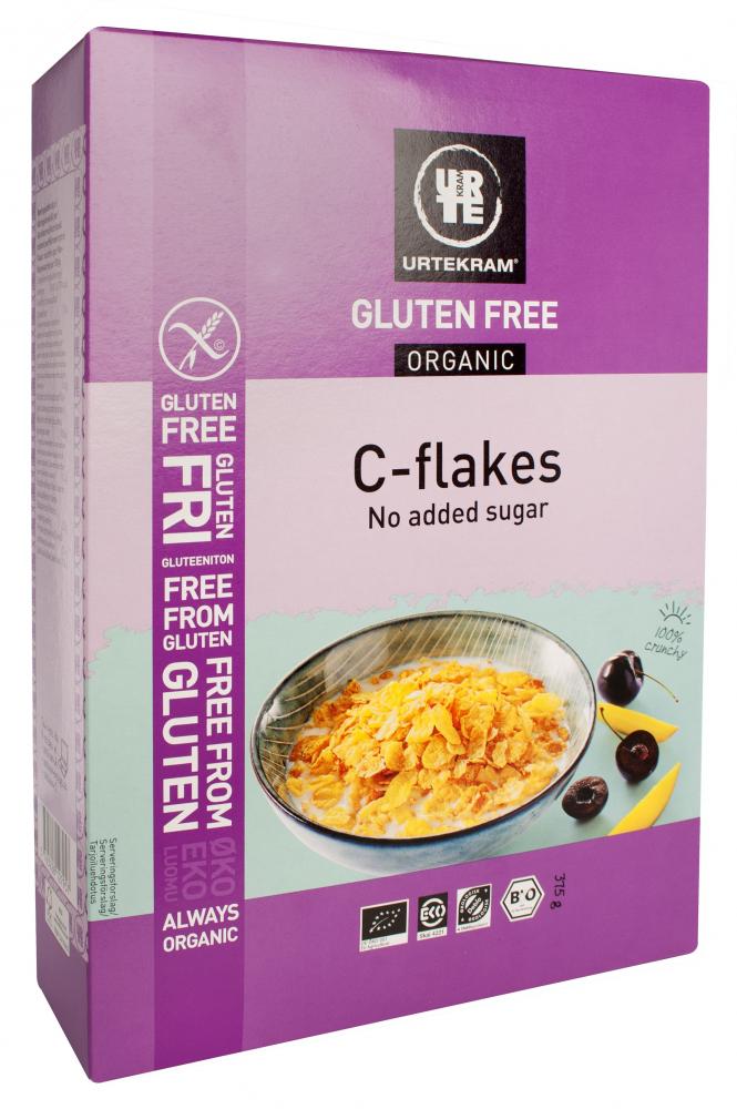 Urtekram Gluteeniton C-Flakes, 375 g, Luomu