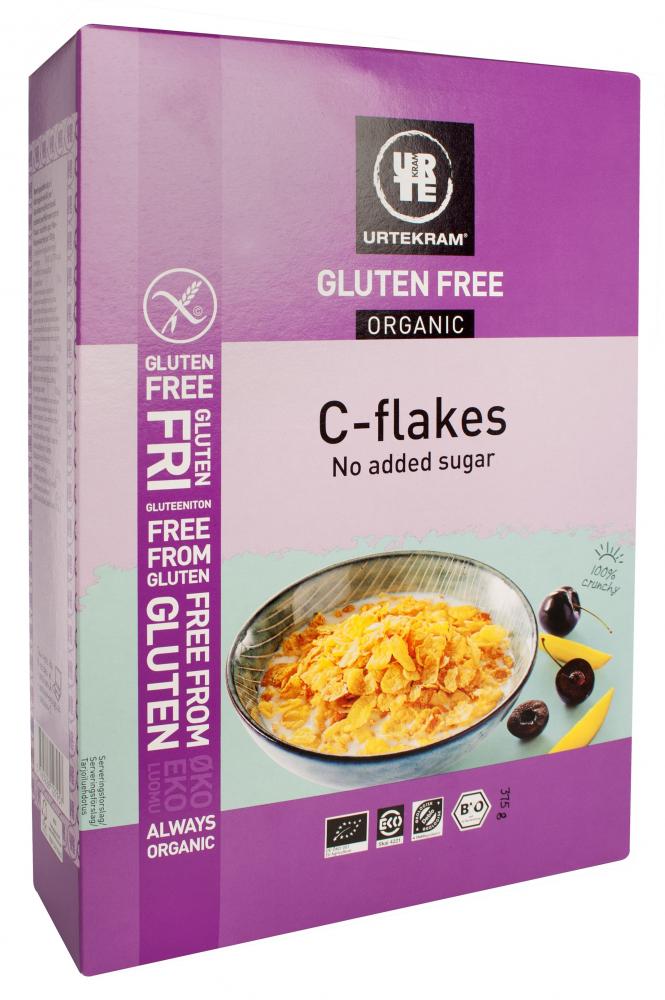 Urtekram Gluteeniton C-Flakes, 375 g, Luomu