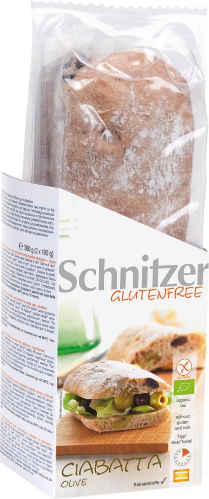 Schnitzer luomu Ciabatta olive leip 360 g