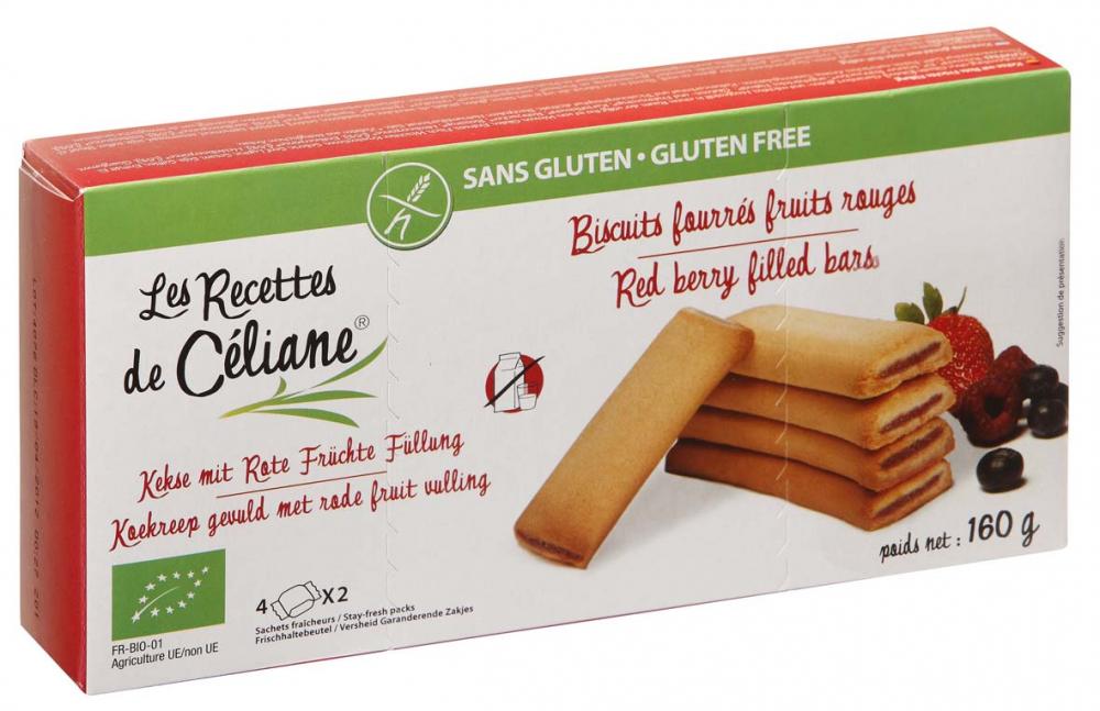 Les Recettes de Celiane Red berry filled bars tytekeksi 160 g