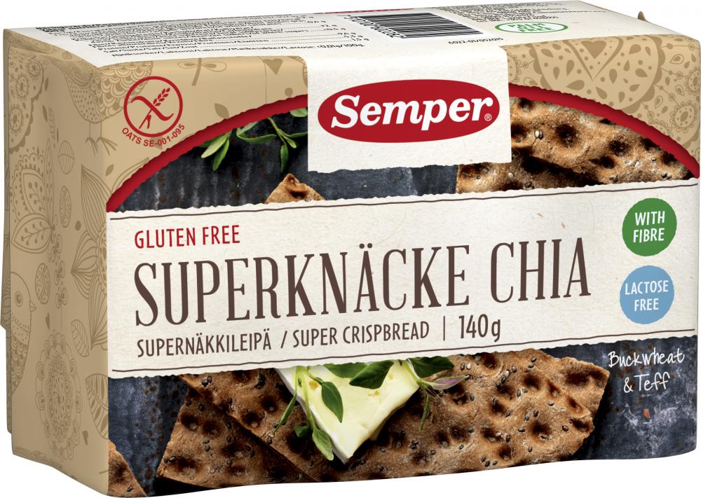 Semper Supernäkkileipä Chia, 140 g