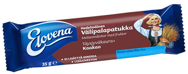 Ravintoraisio Oy Elovena Hedelmäinen Välipalapatukka Kaakao 35 g