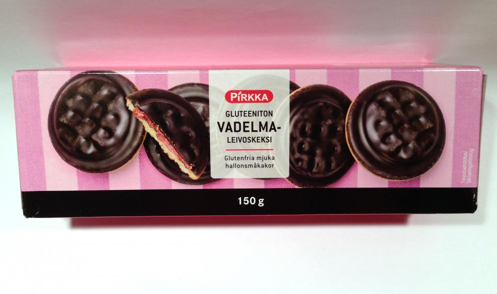 Ruokakesko Pirkka gluteeniton vadelmaleivoskeksi 150 g