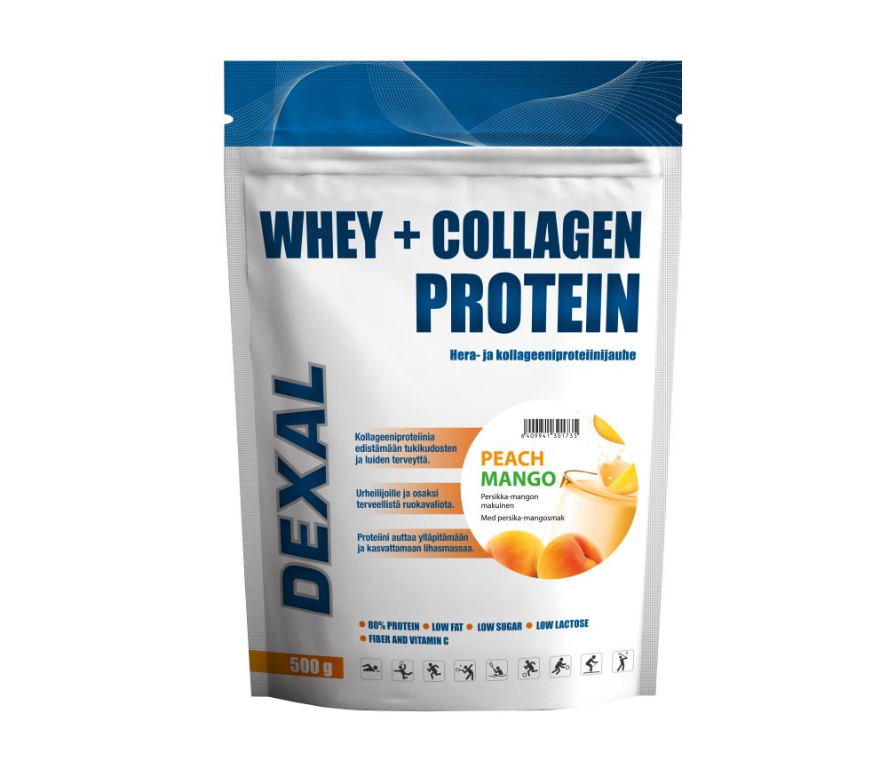 Oriola Oy Whey + Collagen Peach &amp; Mango 500 g
