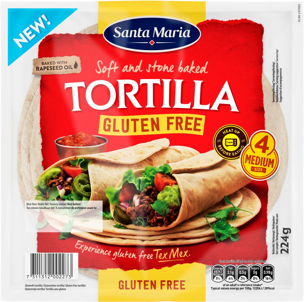 Santa Maria Santa Maria gluteeniton Tortilla 4 kpl/224 g