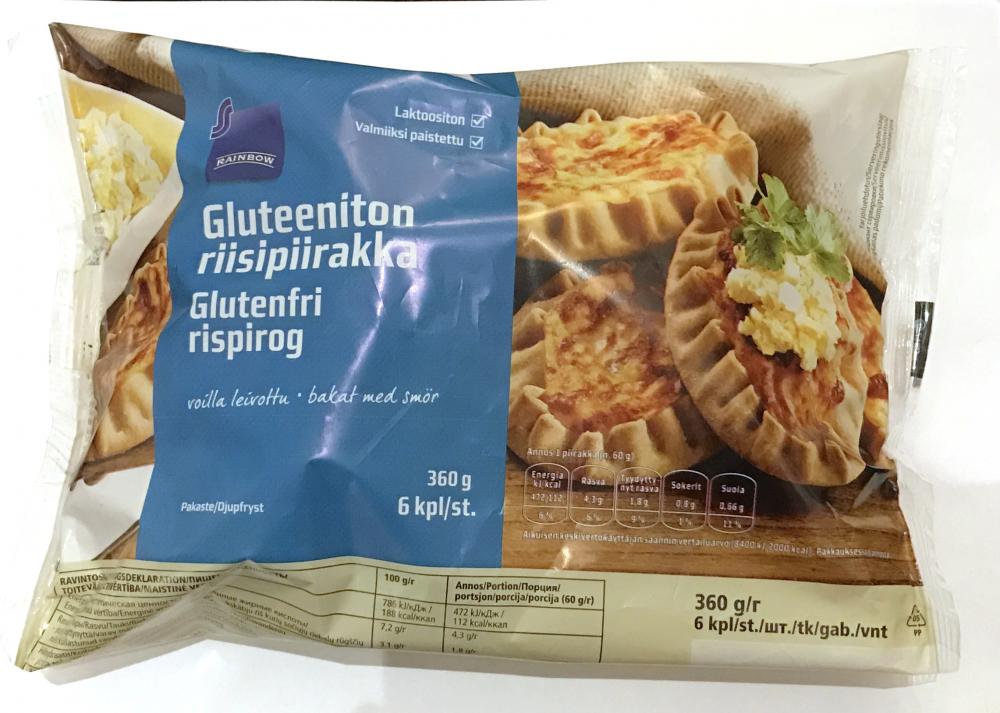 Rainbow Gluteeniton riisipiirakka 6 kpl/360 g
