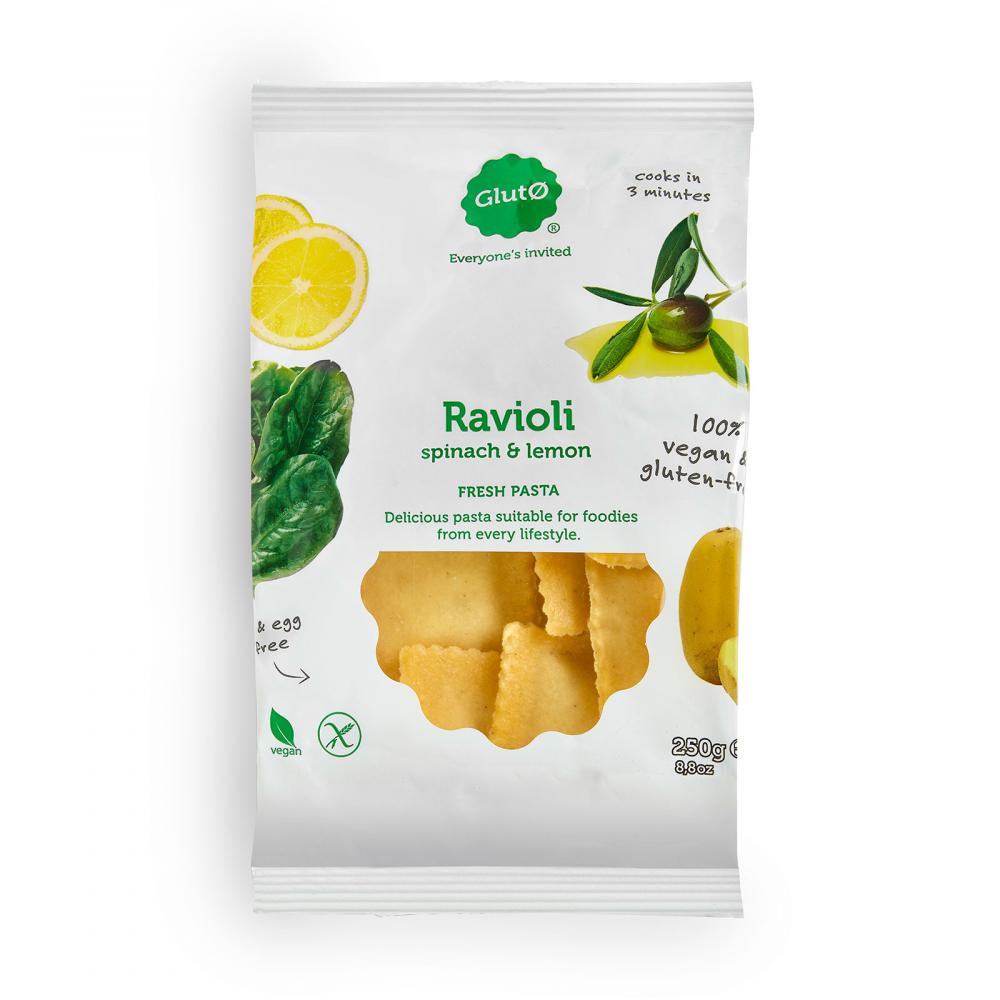 Glutzero Finland Oy - Gluto Pinaatti &amp; Sitruuna Ravioli, 250 g