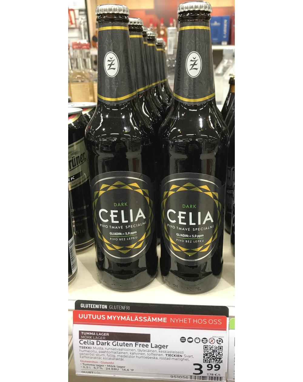 Zateck pivovar Celia Dark Gluten Free Lager 5.7% 0.5L pullo
