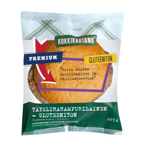 Kokkikartano Tyslihahampurilainen - gluteeniton 205 g