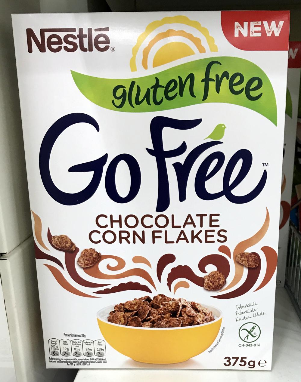 Nestl GoFree gluteeniton suklaa-maissihiutale 375 g