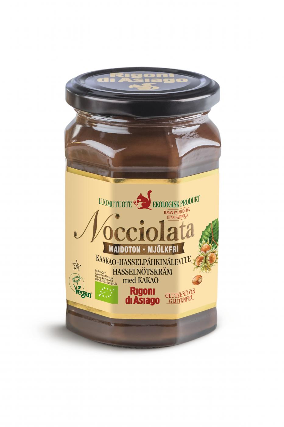 Rigoni di Asiago Noccoiolata Luomu Maidoton Kaakao-Hasselphkinlevite 270 g