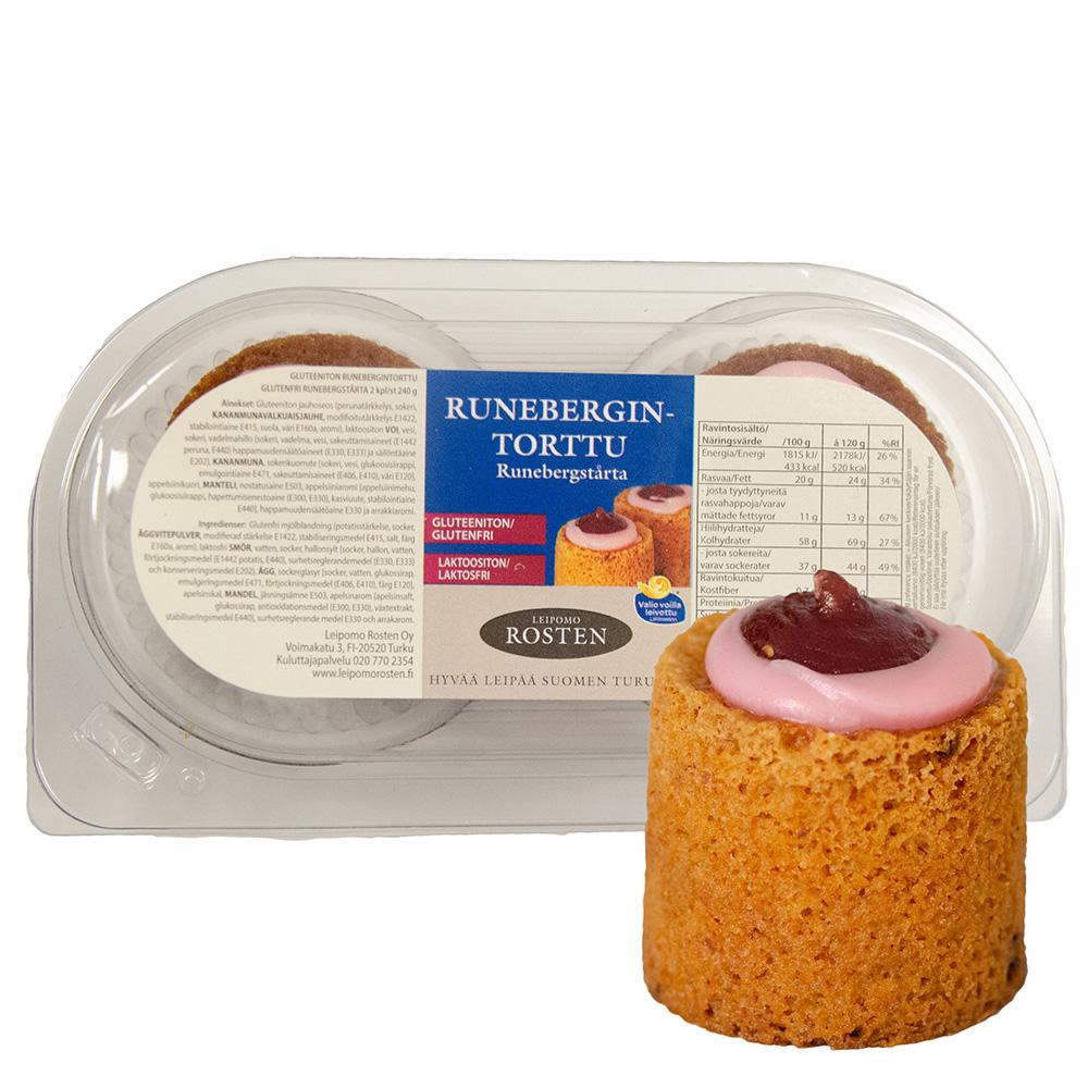 Leipomo Rosten Gluteeniton Runebergintorttu 2 kpl / 240 g