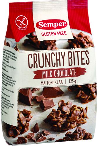 Semper Crunchy bites maitosuklaa snksit, 125g