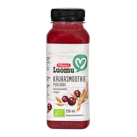 Pirkka Luomu kaurasmoothie puolukka 250ml