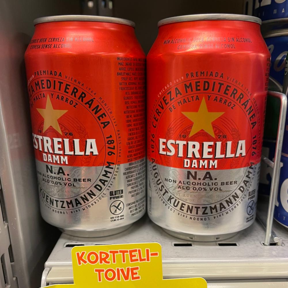 S.A. Damm Estrella Damm N.A. alkoholiton gluteeniton olut 0.33L tlkki