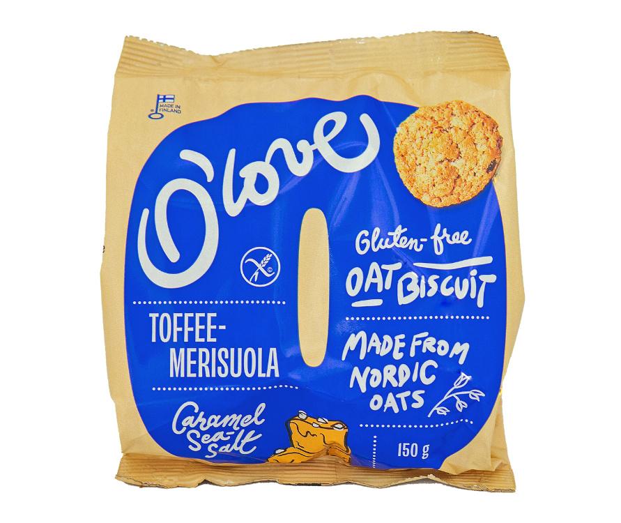 Porokyln Leipomo Oy Olove Toffee-Merisuolakeksi 150 g, gluteeniton