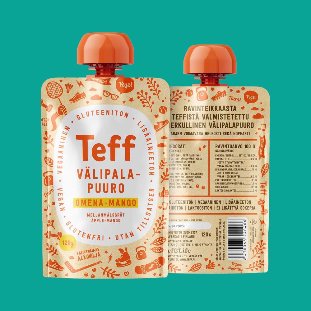 Teff Life Teff vlipalapuuro mango-omena, 120g