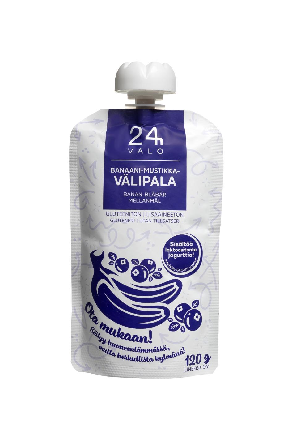 Oy Linseed Protein Finland Ltd Valo24h banaani-mustikka vlipala 120g